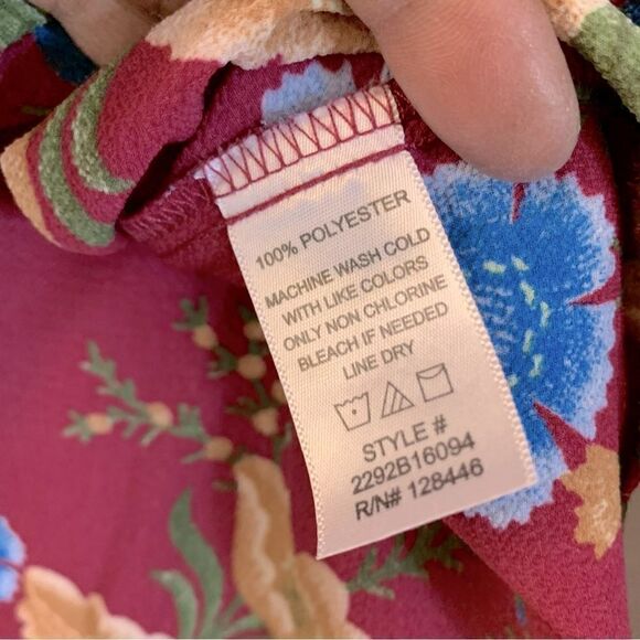 DNA Couture To Long Sleeves Lightweight Floral Blouse Sz Medium Gorgeous - Picture 7 of 7